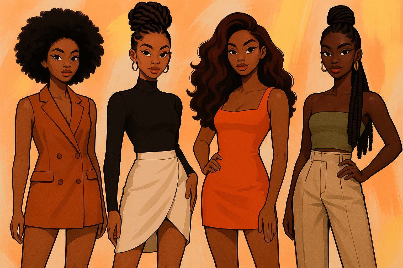 diverse black animated girls who are models